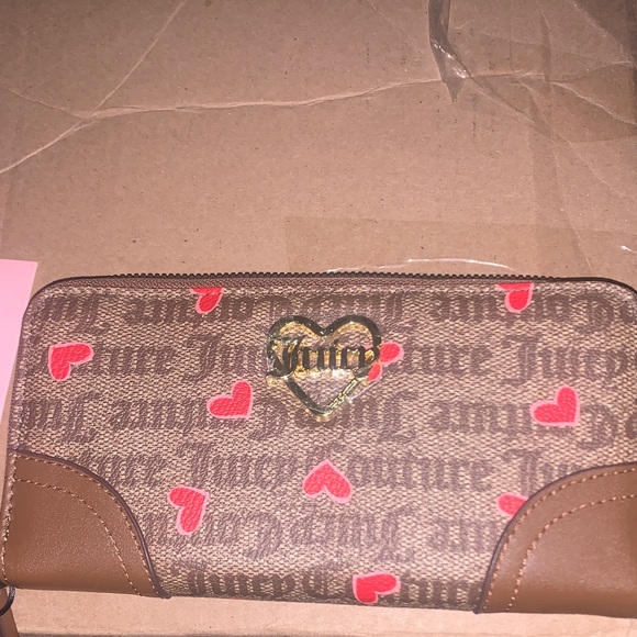 Juicy Couture Brown Wallet with Red Heart Accents - Picture 3 of 7